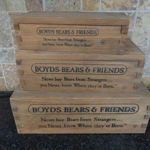 Boyd's bears wooden boxes.
